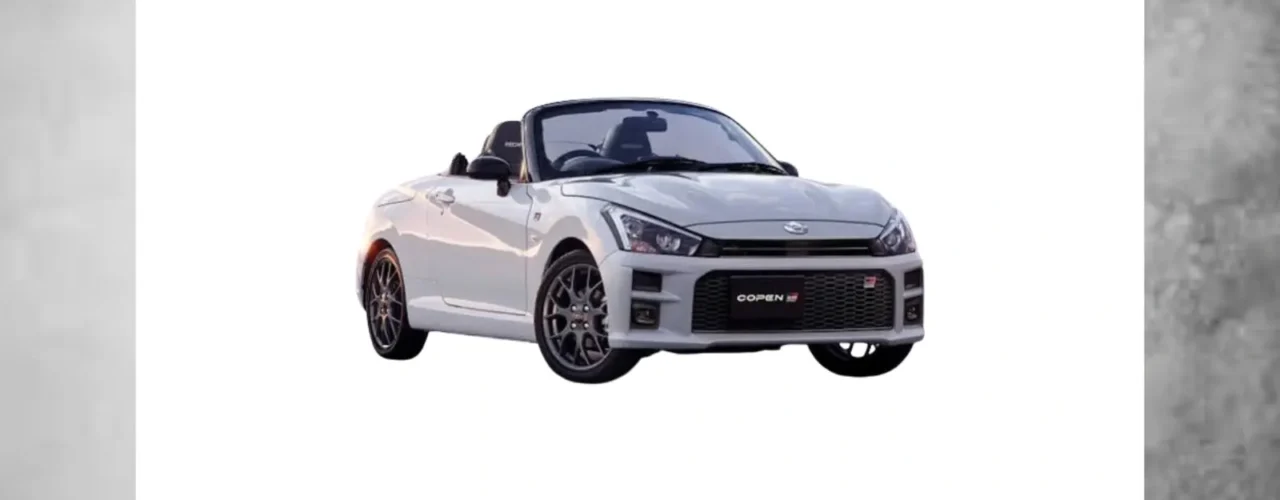 Daihatsu Copen compact convertible sports car with stylish design, retractable roof, and sporty driving features