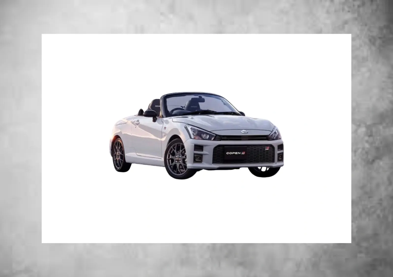 Daihatsu Copen compact convertible sports car with stylish design, retractable roof, and sporty driving features