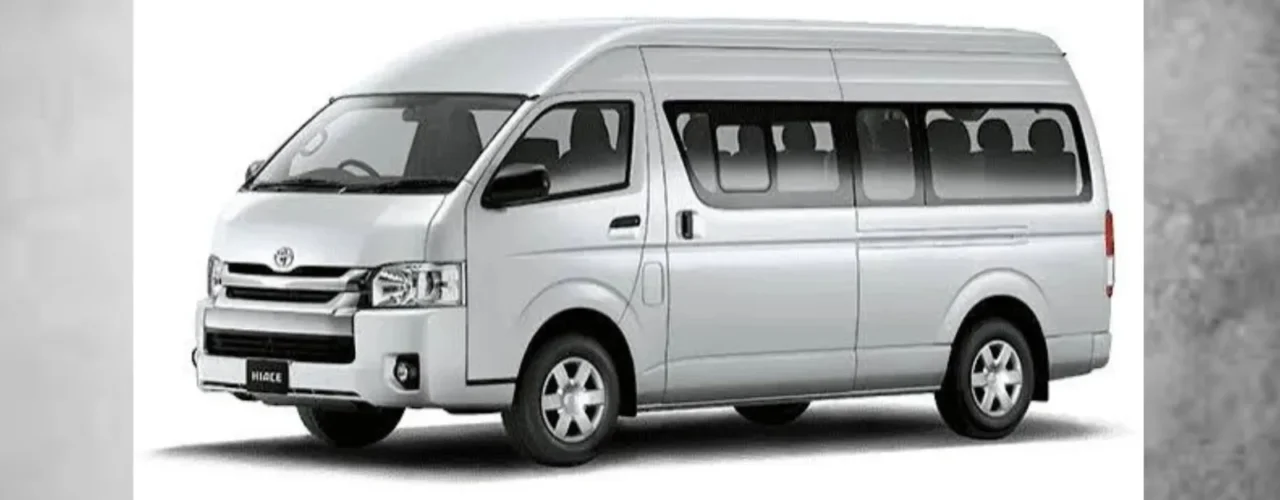 Toyota Hiace passenger van with spacious interior, reliable design, and comfortable transportation feature