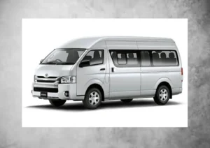 Toyota Hiace passenger van with spacious interior, reliable design, and comfortable transportation feature